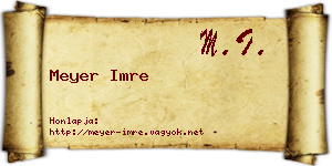 Meyer Imre névjegykártya